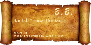 Bartánusz Benke névjegykártya